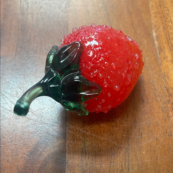 Handcrafted Red Glass Strawberry Figurine - Picture 5 of 7